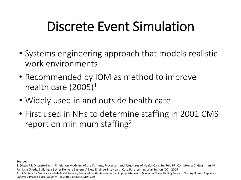 discrete event simulation discrete event