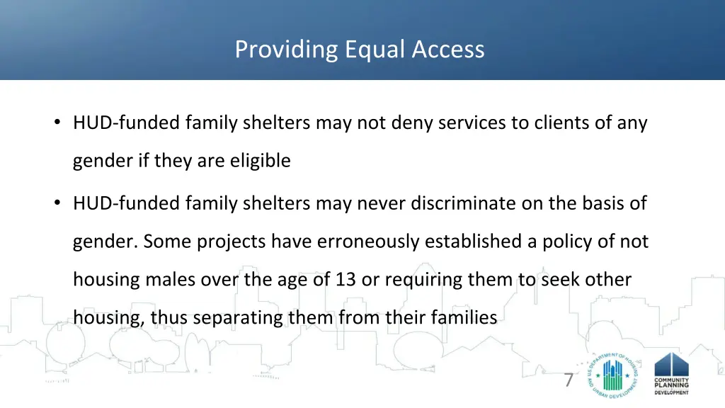 providing equal access 1