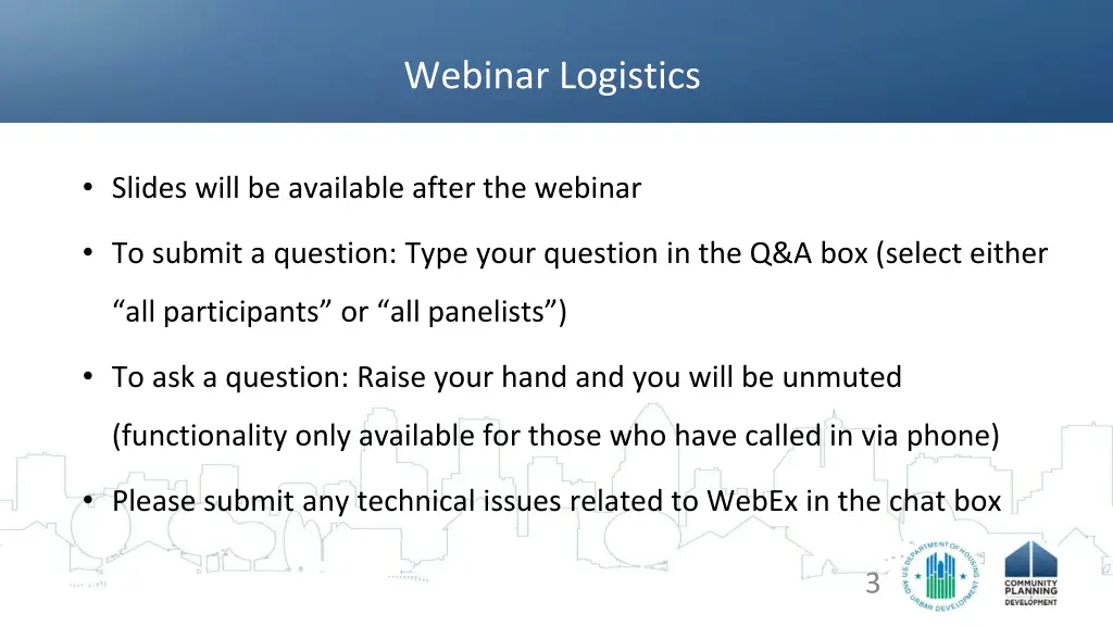 webinar logistics