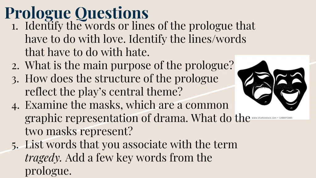 prologue questions 1 identify the words or lines