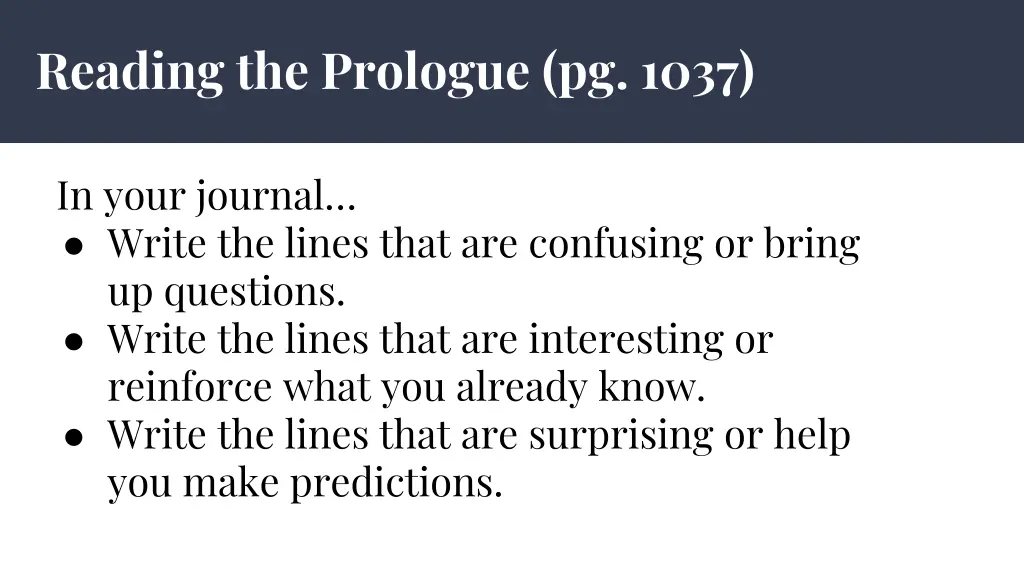 reading the prologue pg 1037