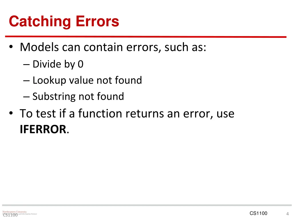 catching errors