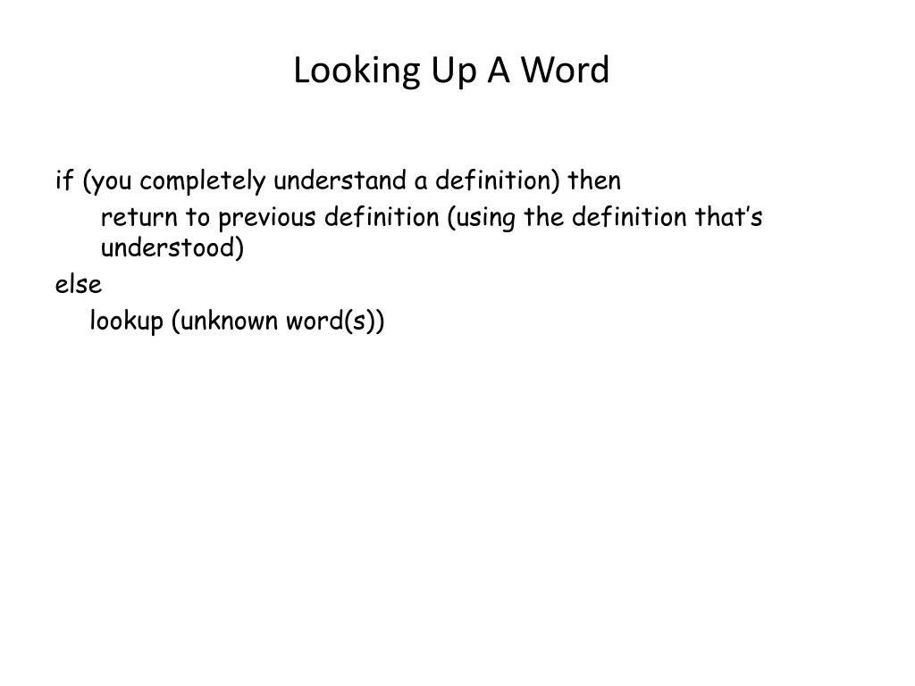 looking up a word