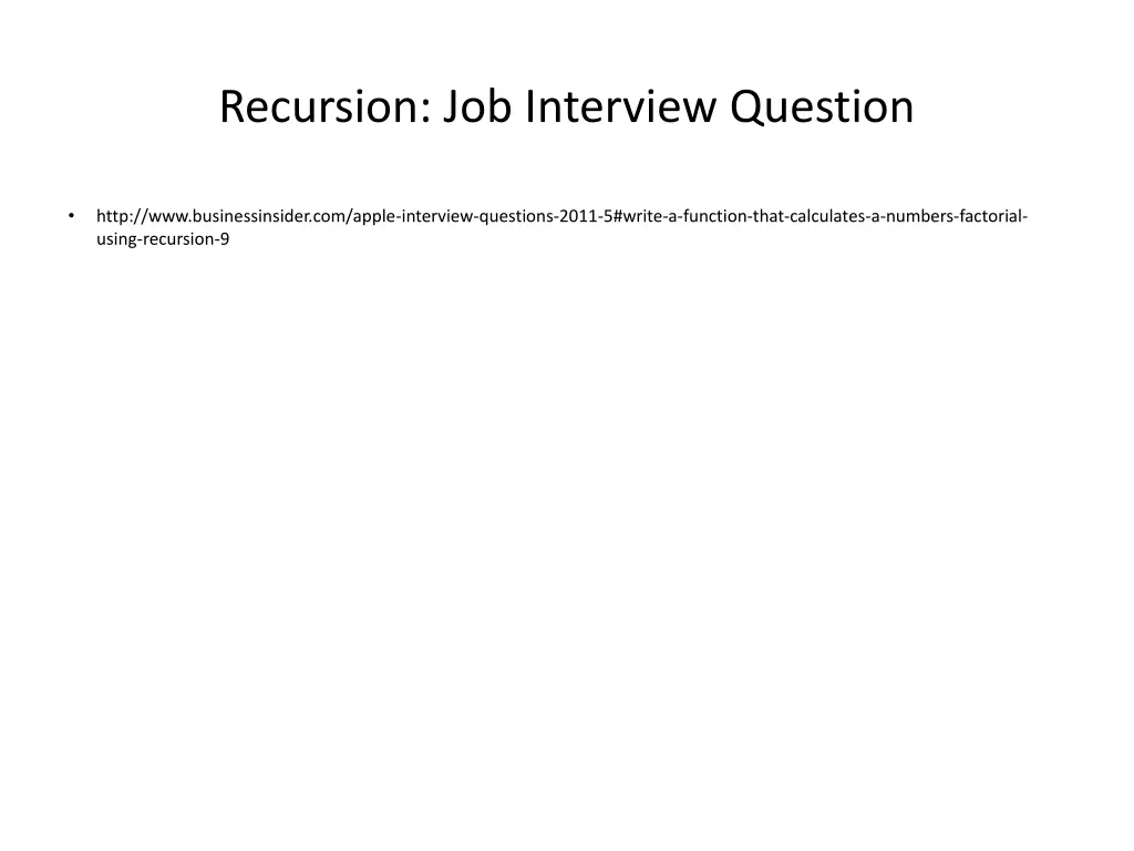 recursion job interview question