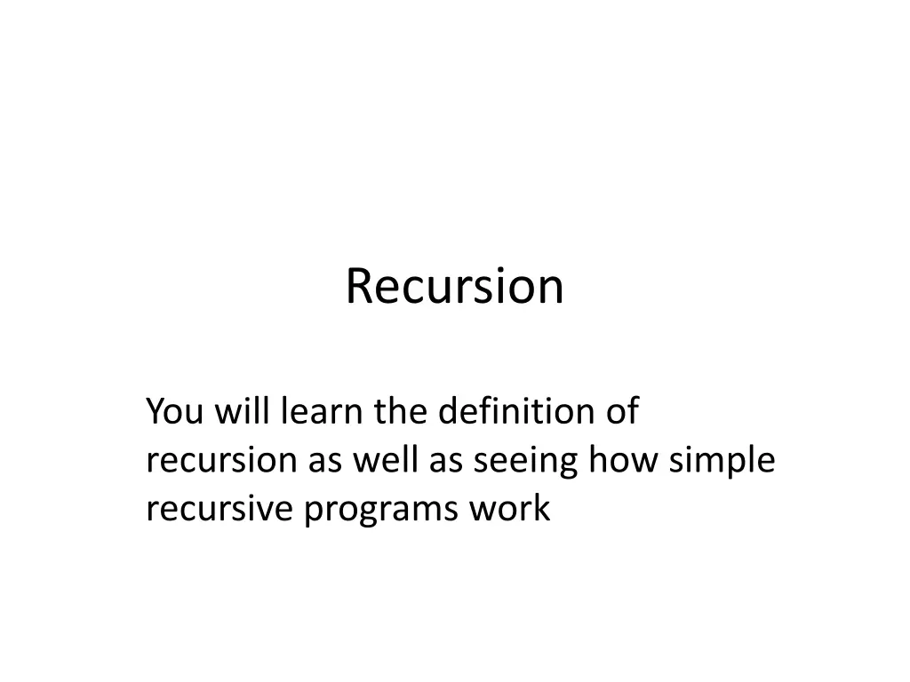 recursion