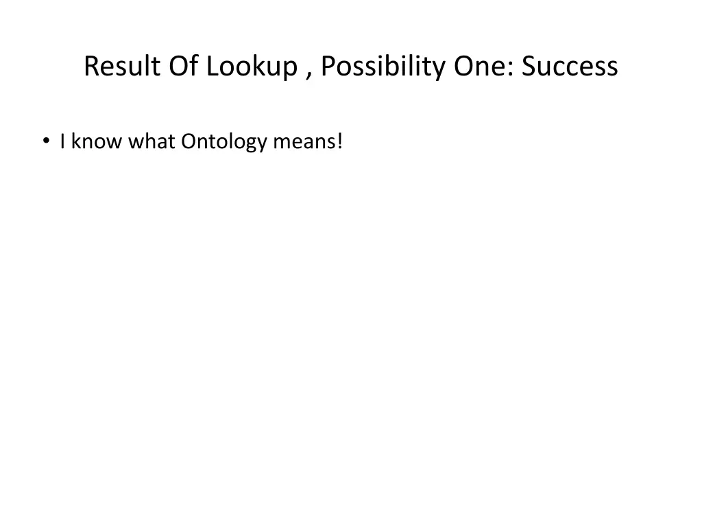 result of lookup possibility one success