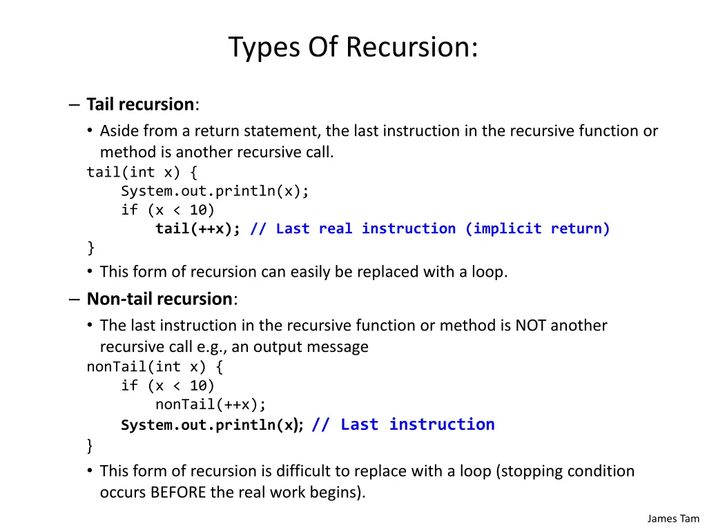 types of recursion