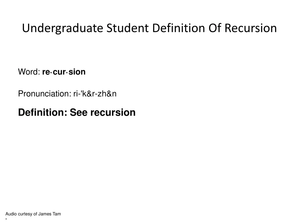 undergraduate student definition of recursion