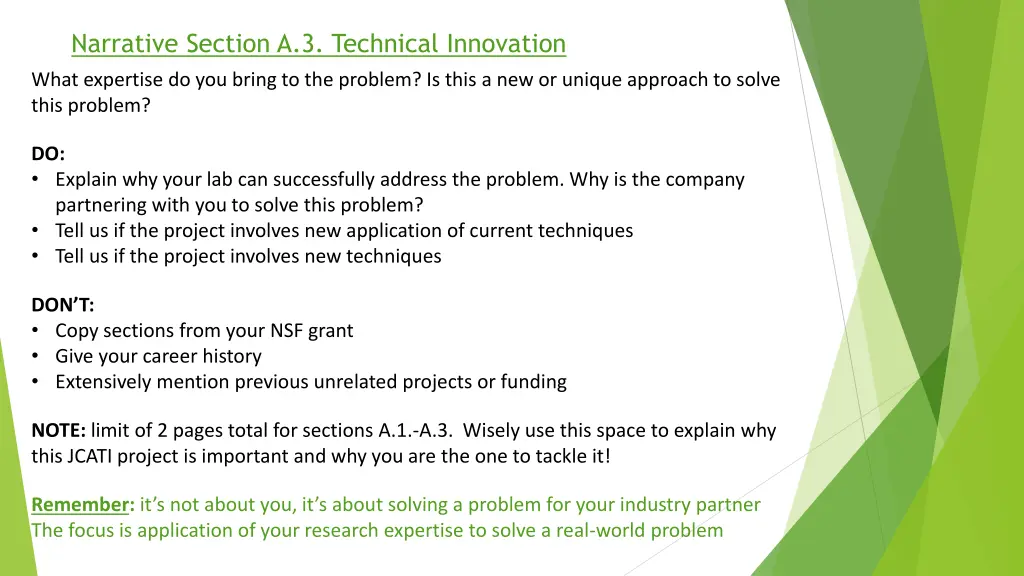 narrative section a 3 technical innovation