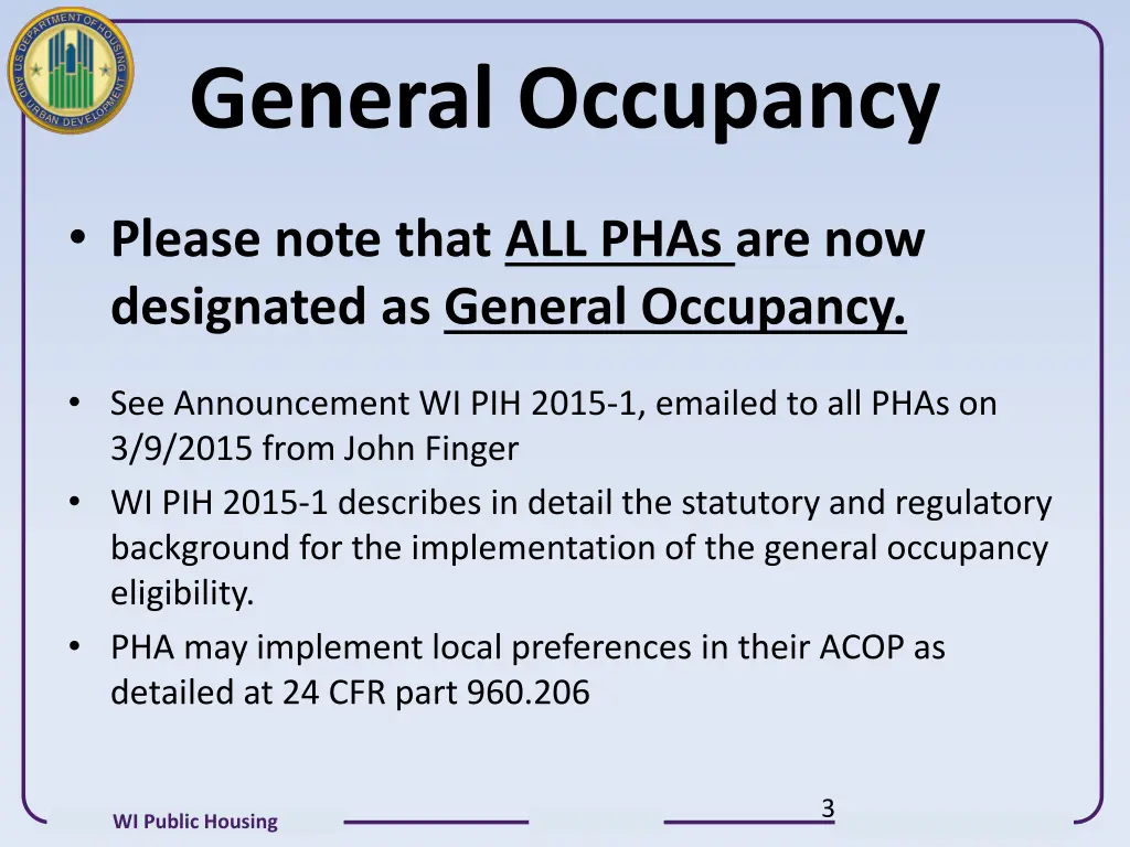 general occupancy