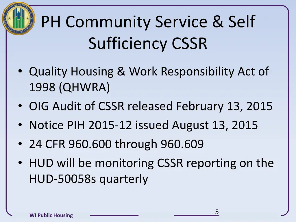 ph community service self sufficiency cssr