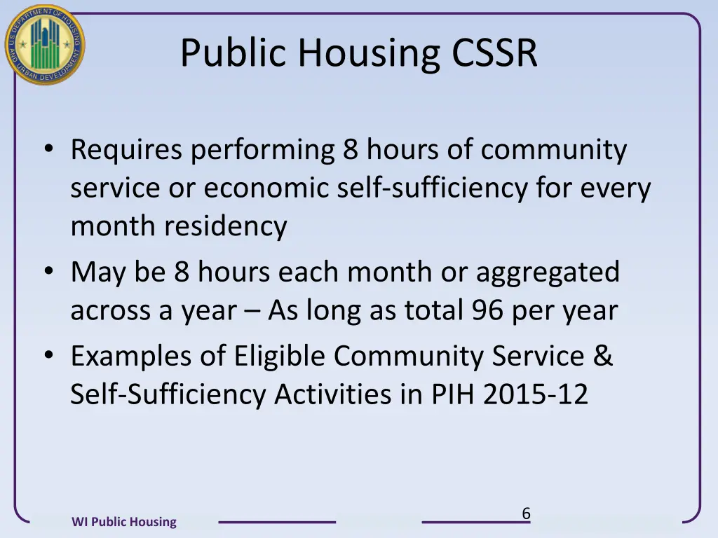 public housing cssr