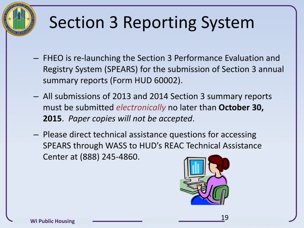 section 3 reporting system