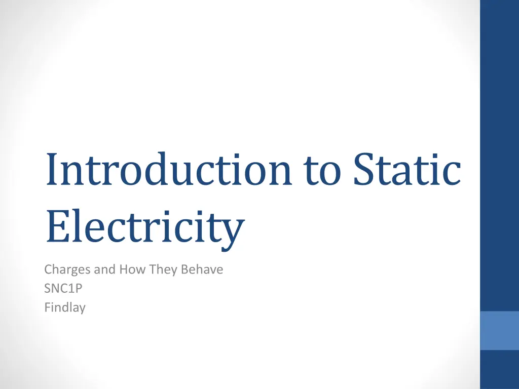 introduction to static electricity