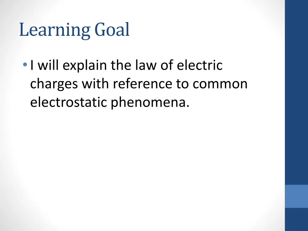 learning goal