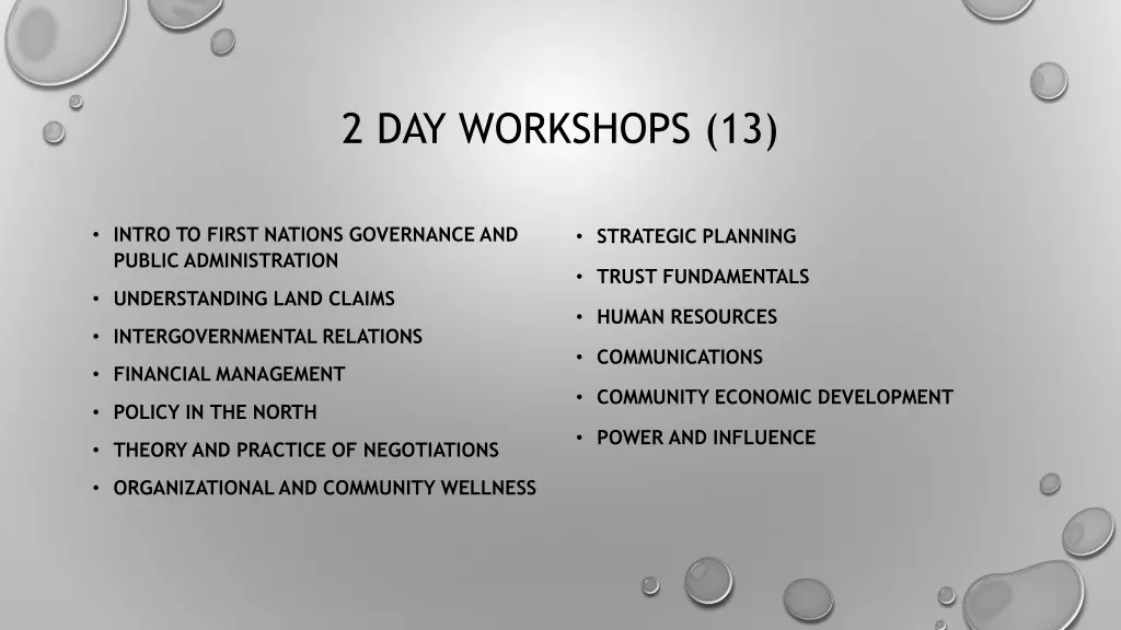 2 day workshops 13