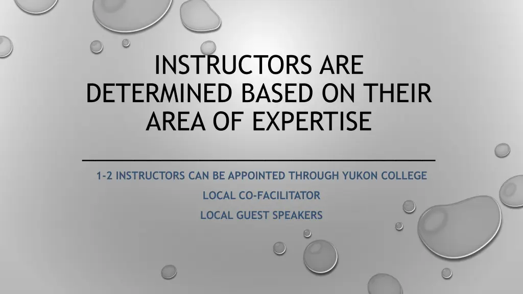 instructors are determined based on their area