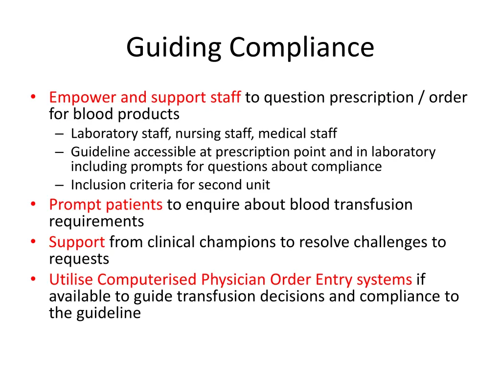 guiding compliance