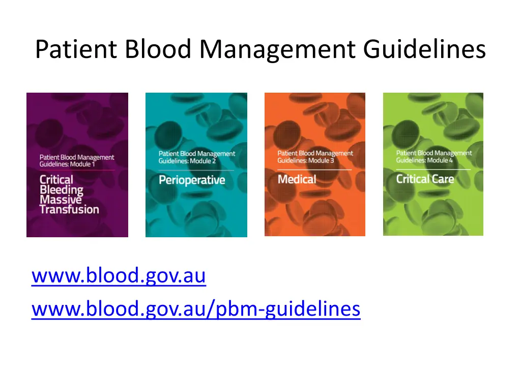 patient blood management guidelines