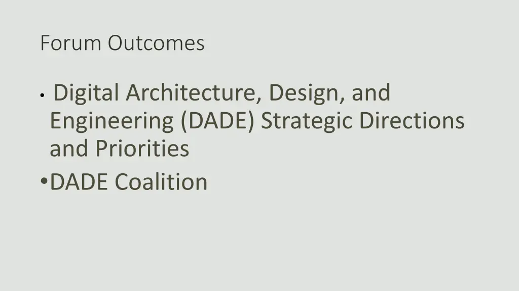 forum outcomes