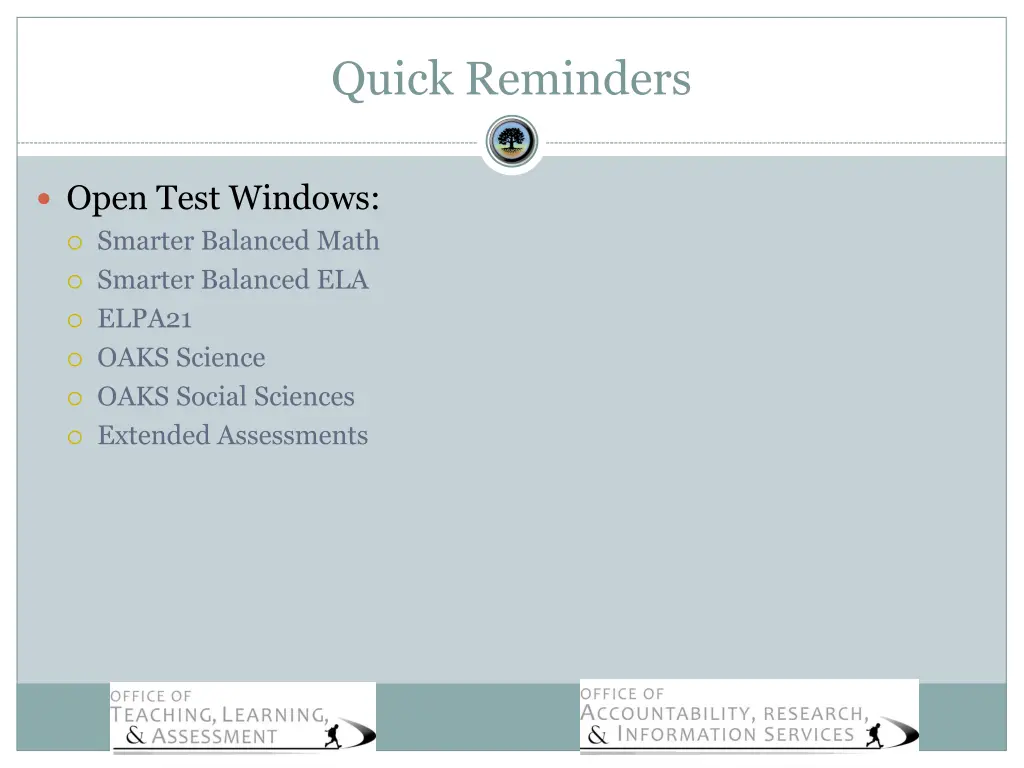 quick reminders