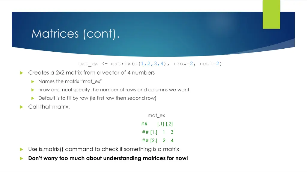 matrices cont