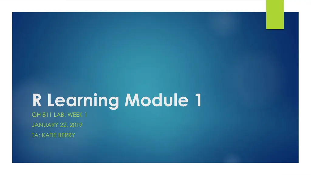 r learning module 1 gh 811 lab week 1