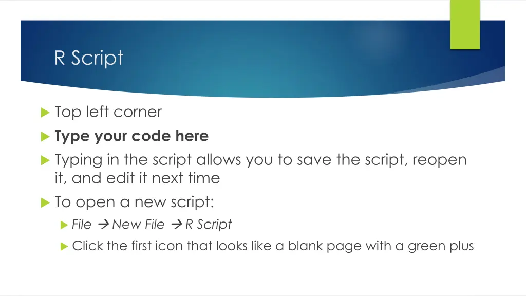 r script