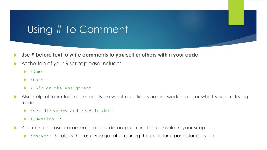 using to comment