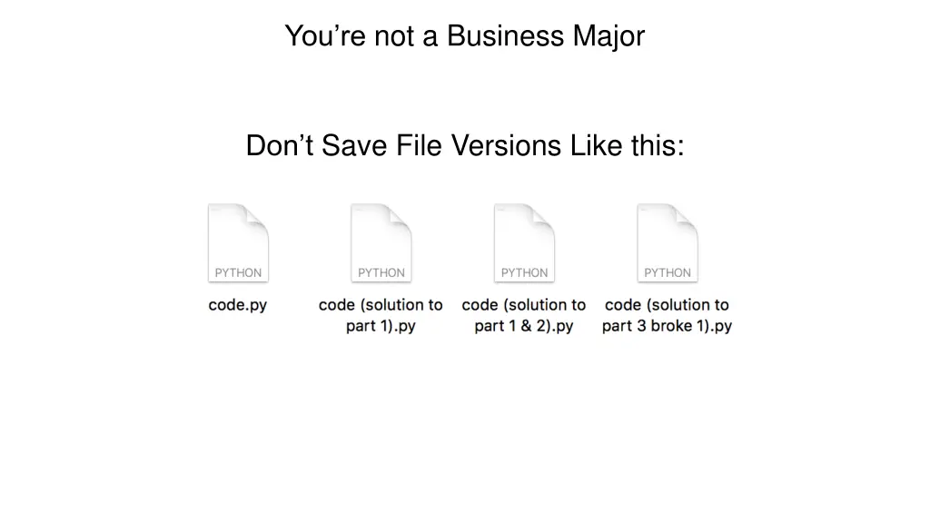 you re not a business major