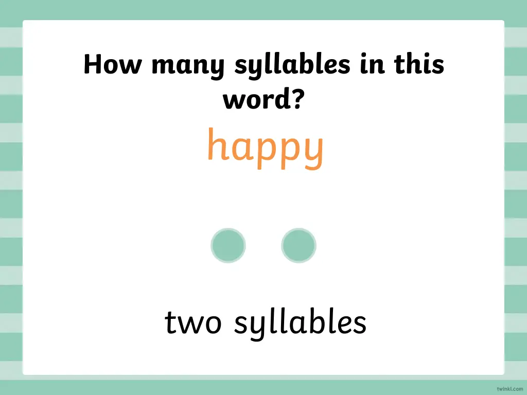 how many syllables in this word happy