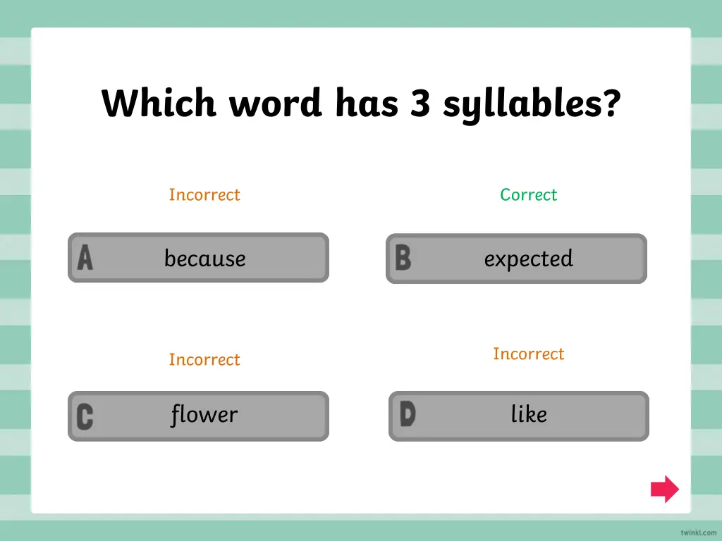 which word has 3 syllables 3