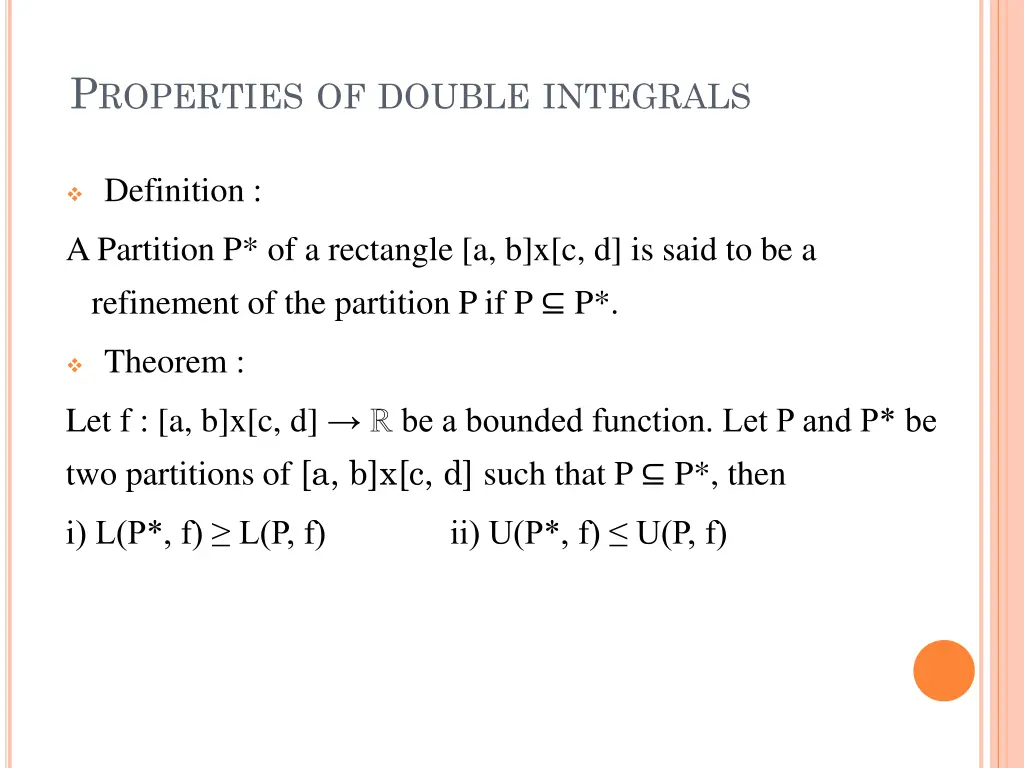p roperties of double integrals