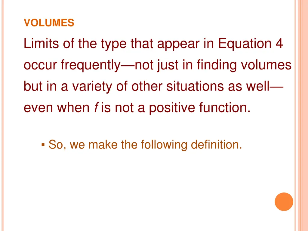 volumes limits of the type that appear