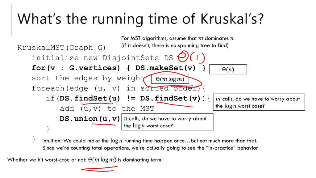 what s the running time of kruskal s 1