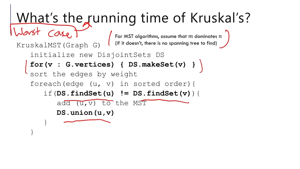 what s the running time of kruskal s