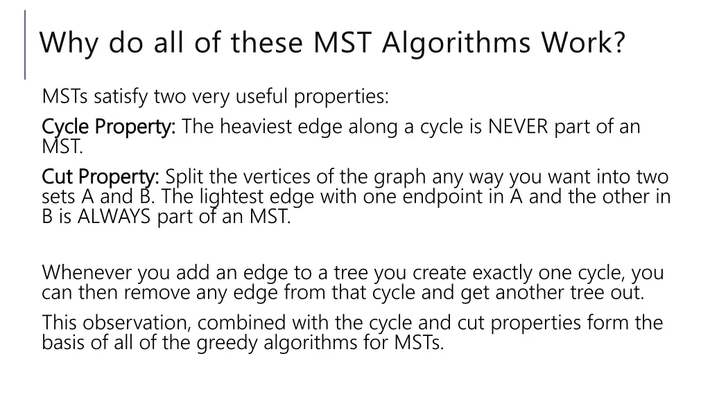 why do all of these mst algorithms work