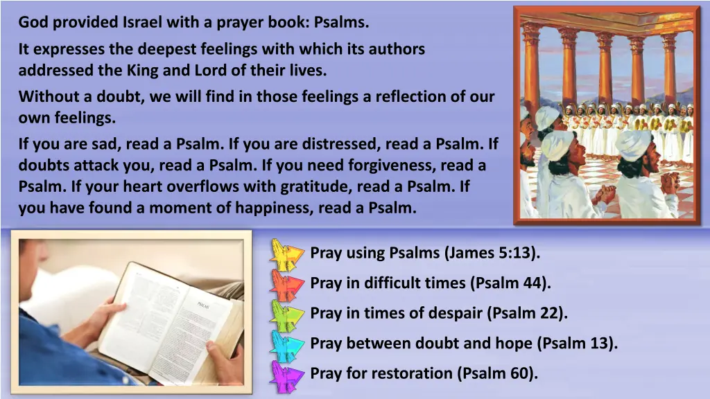 god provided israel with a prayer book psalms