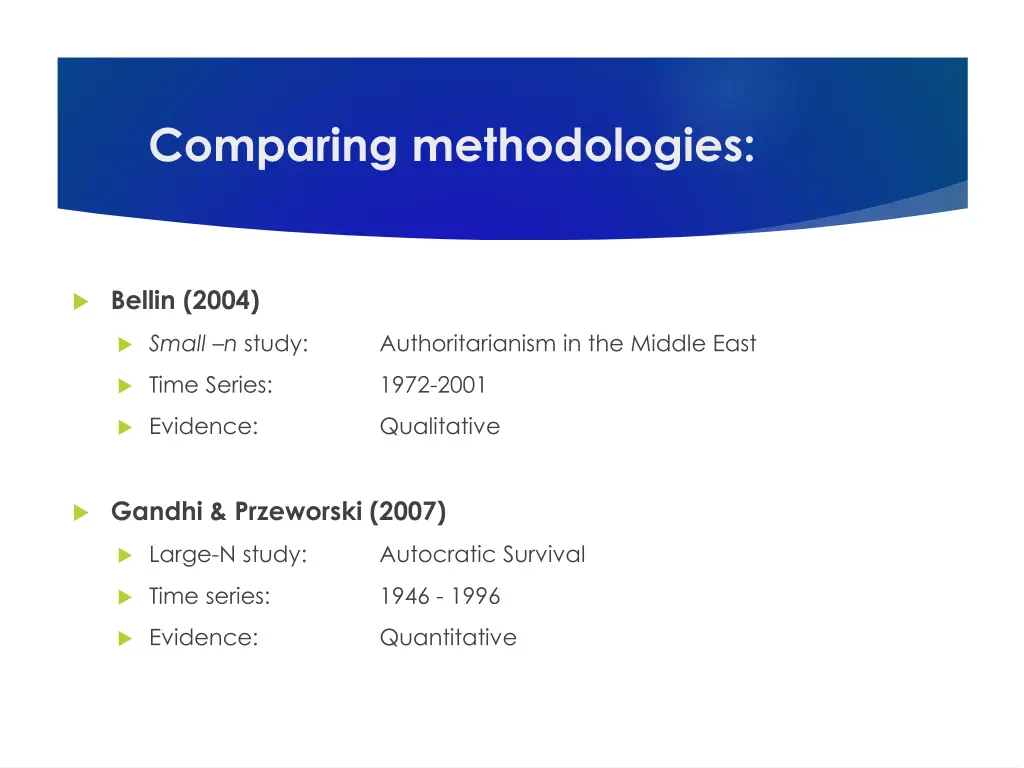 comparing methodologies