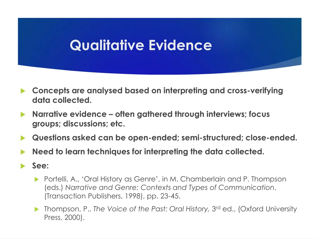 qualitative evidence
