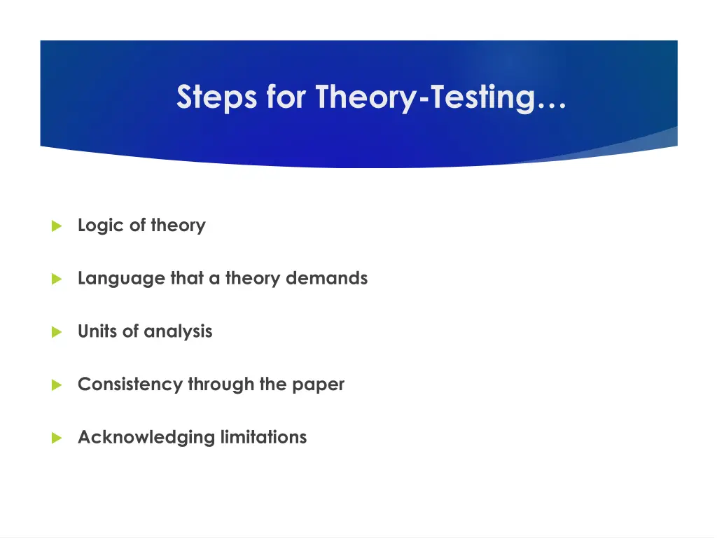 steps for theory testing
