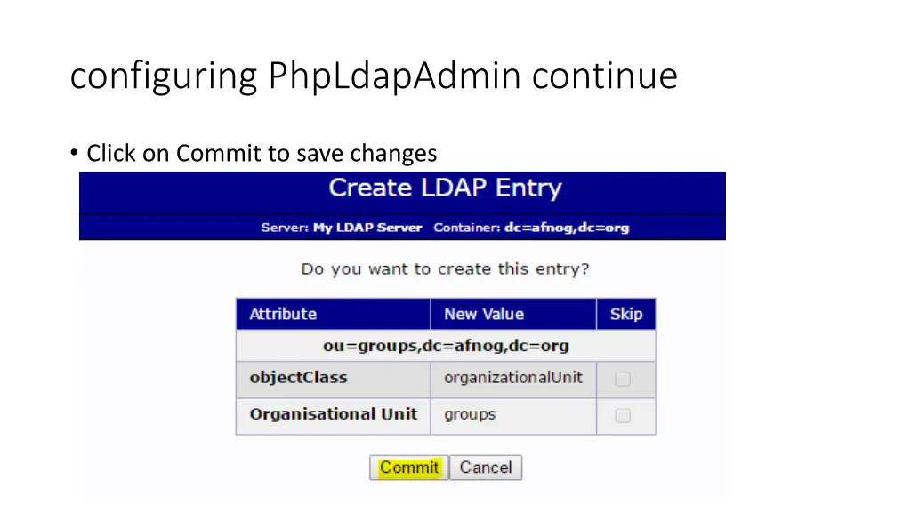 configuring phpldapadmin continue 10