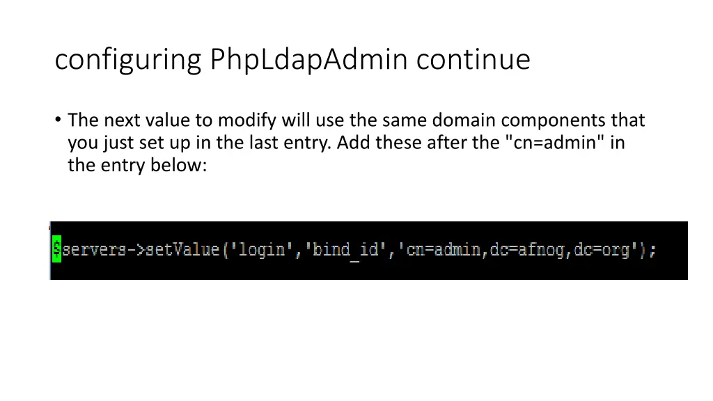 configuring phpldapadmin continue 2