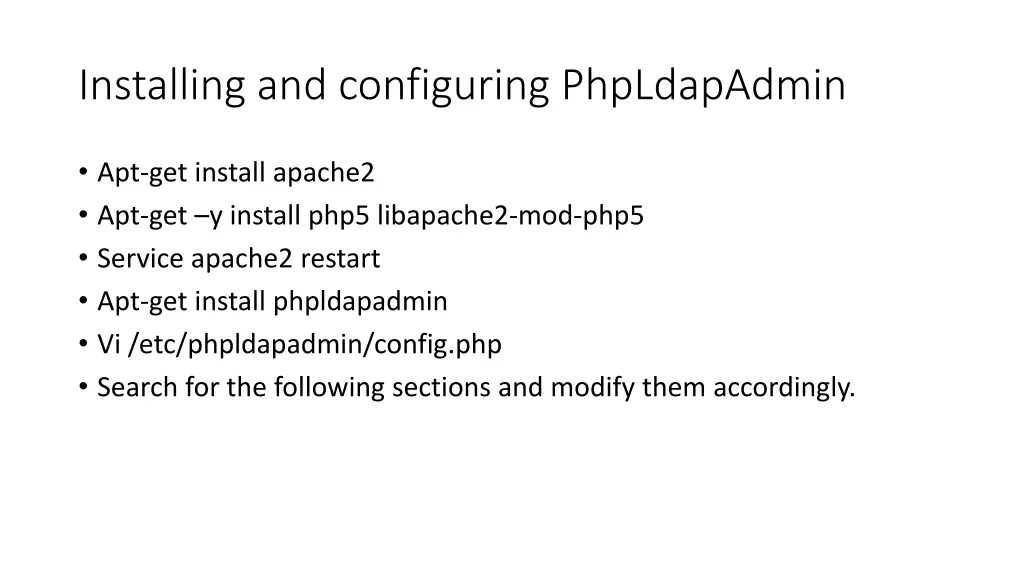 installing and configuring phpldapadmin