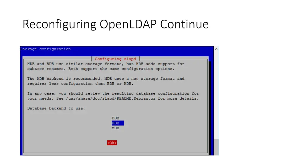 reconfiguring openldap continue 3