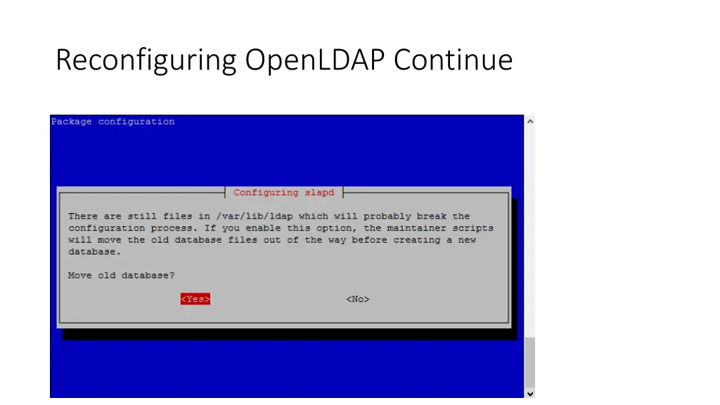 reconfiguring openldap continue 5