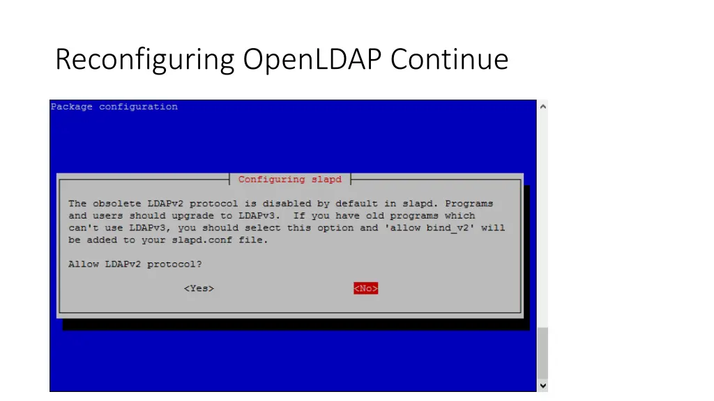 reconfiguring openldap continue 6