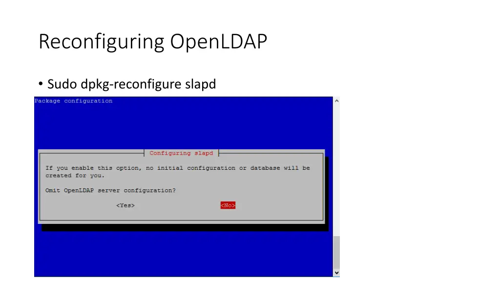 reconfiguring openldap