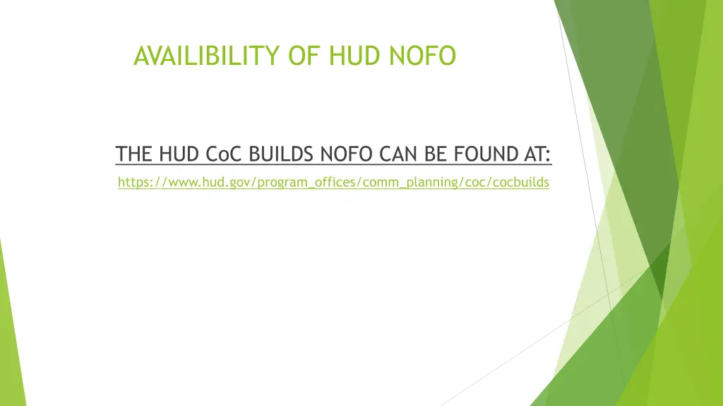 availibility of hud nofo