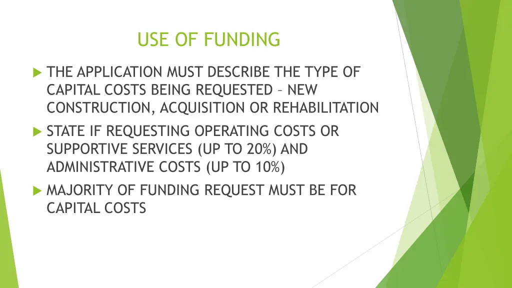 use of funding 1